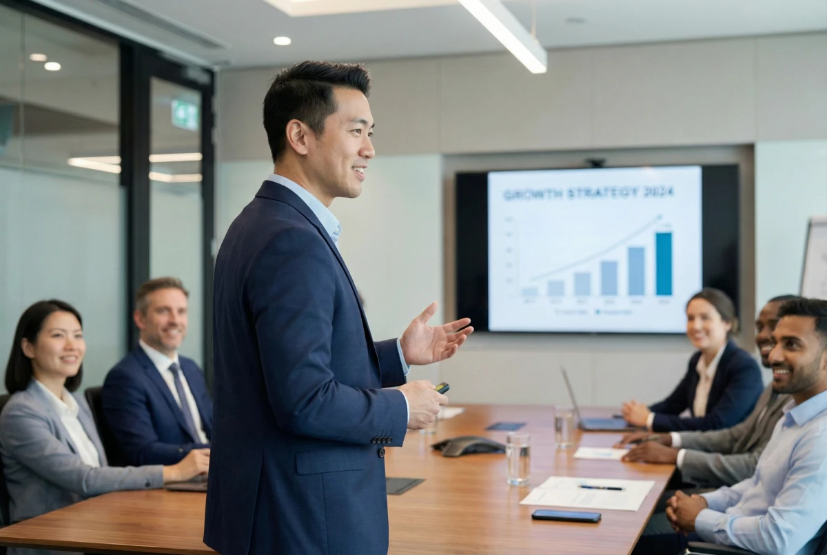 Người đi làm thuyết trình tiếng Anh